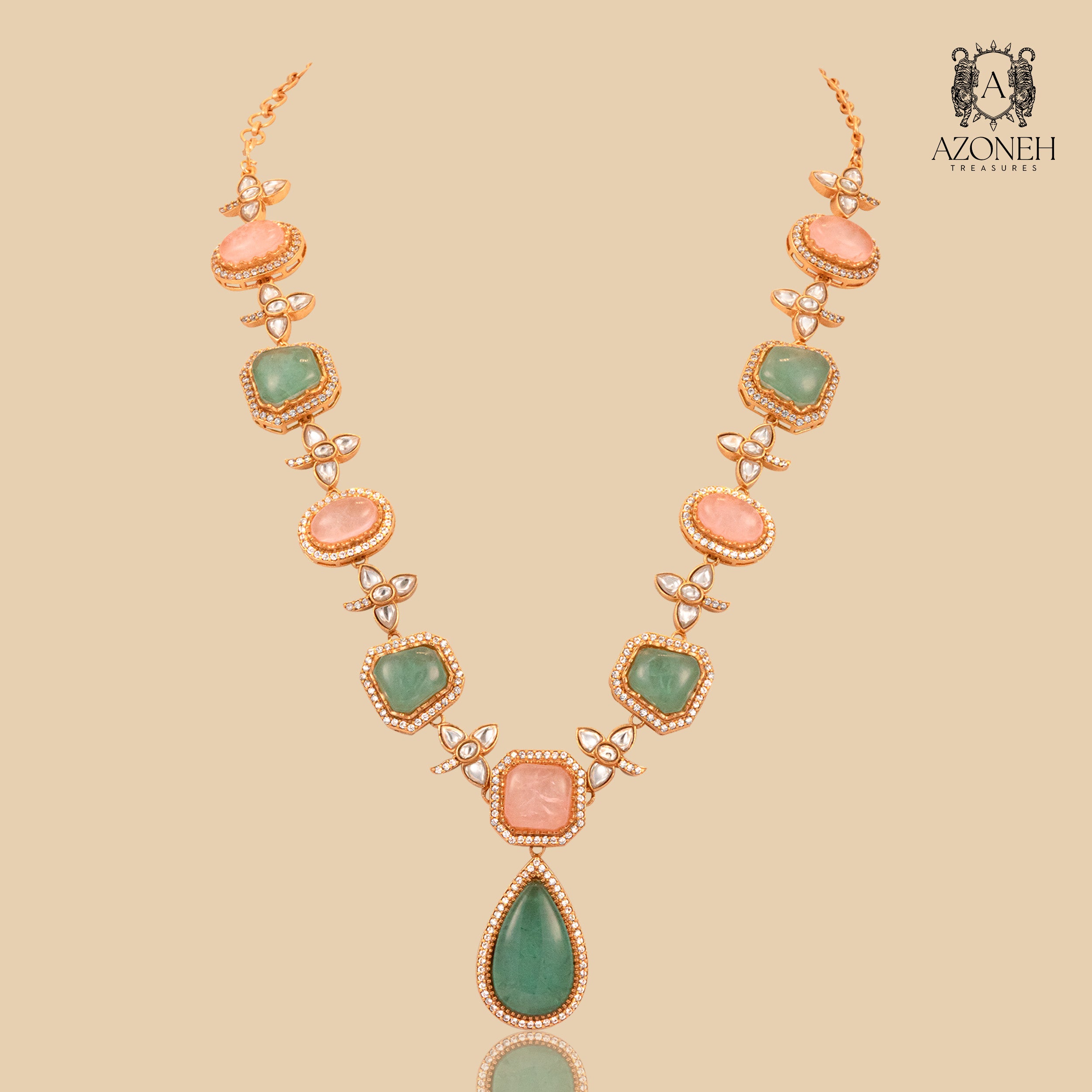 Rose Mint Harmony Necklace (With Earrings)