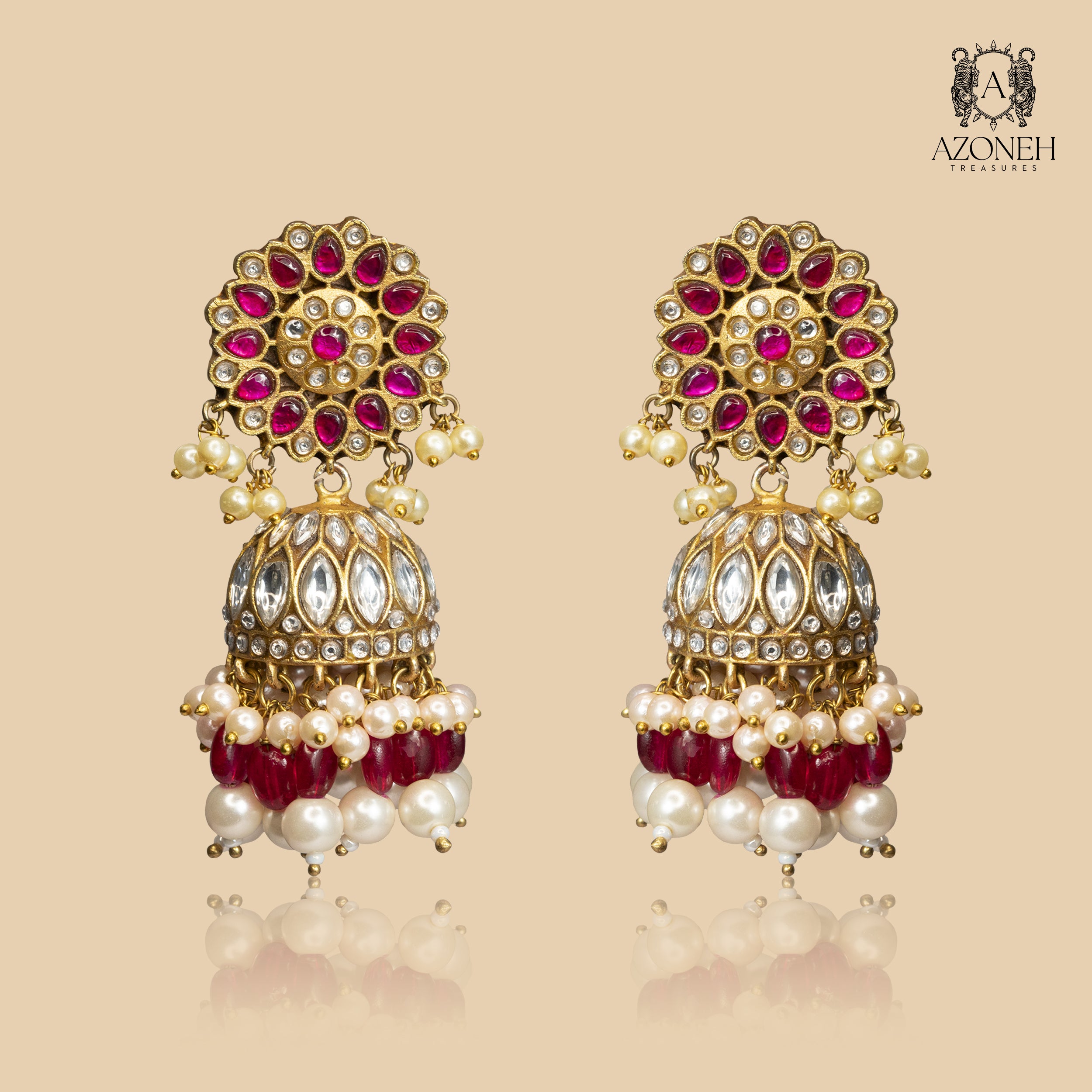 Laal Jharna Earrings