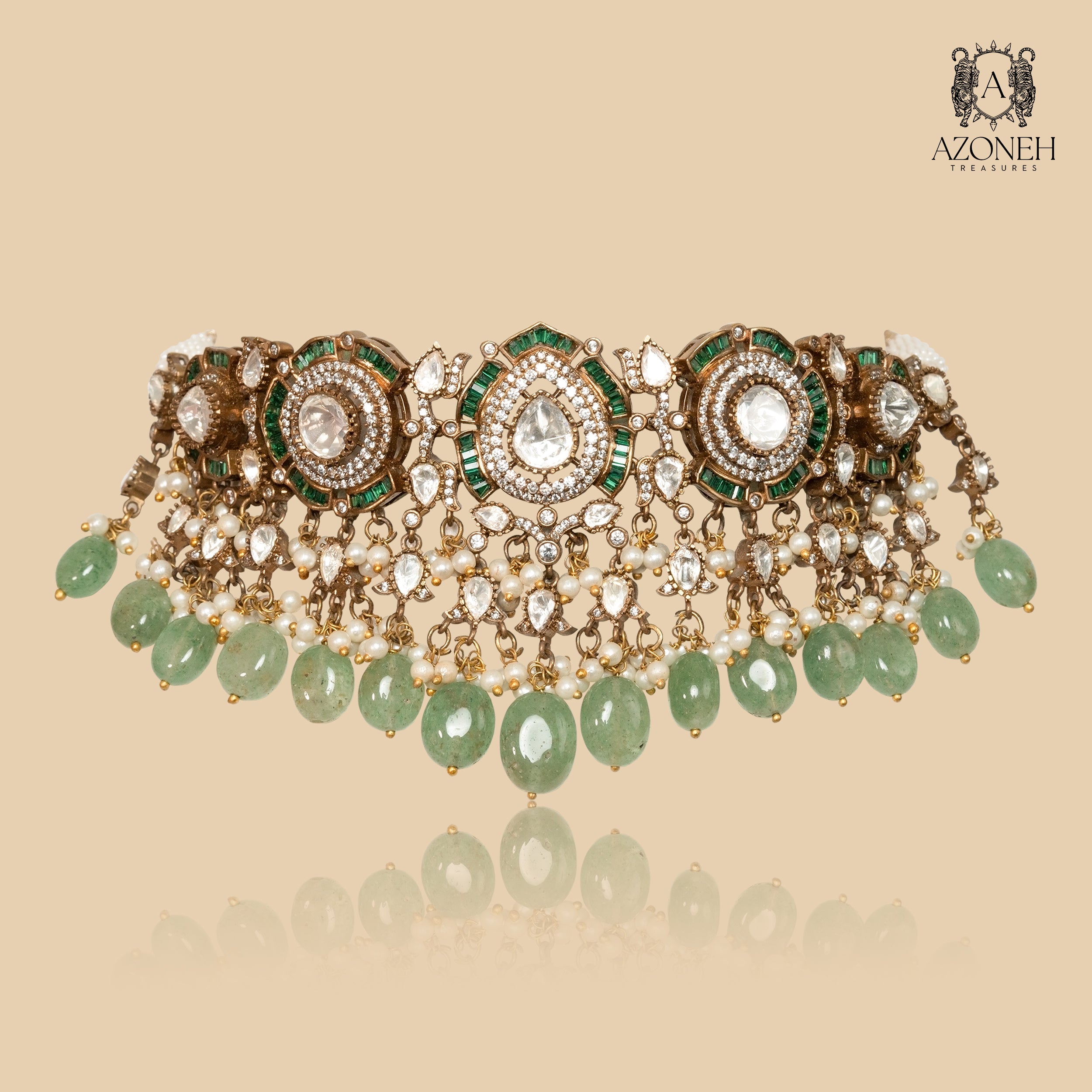 Shahi Moti-Panna Necklace