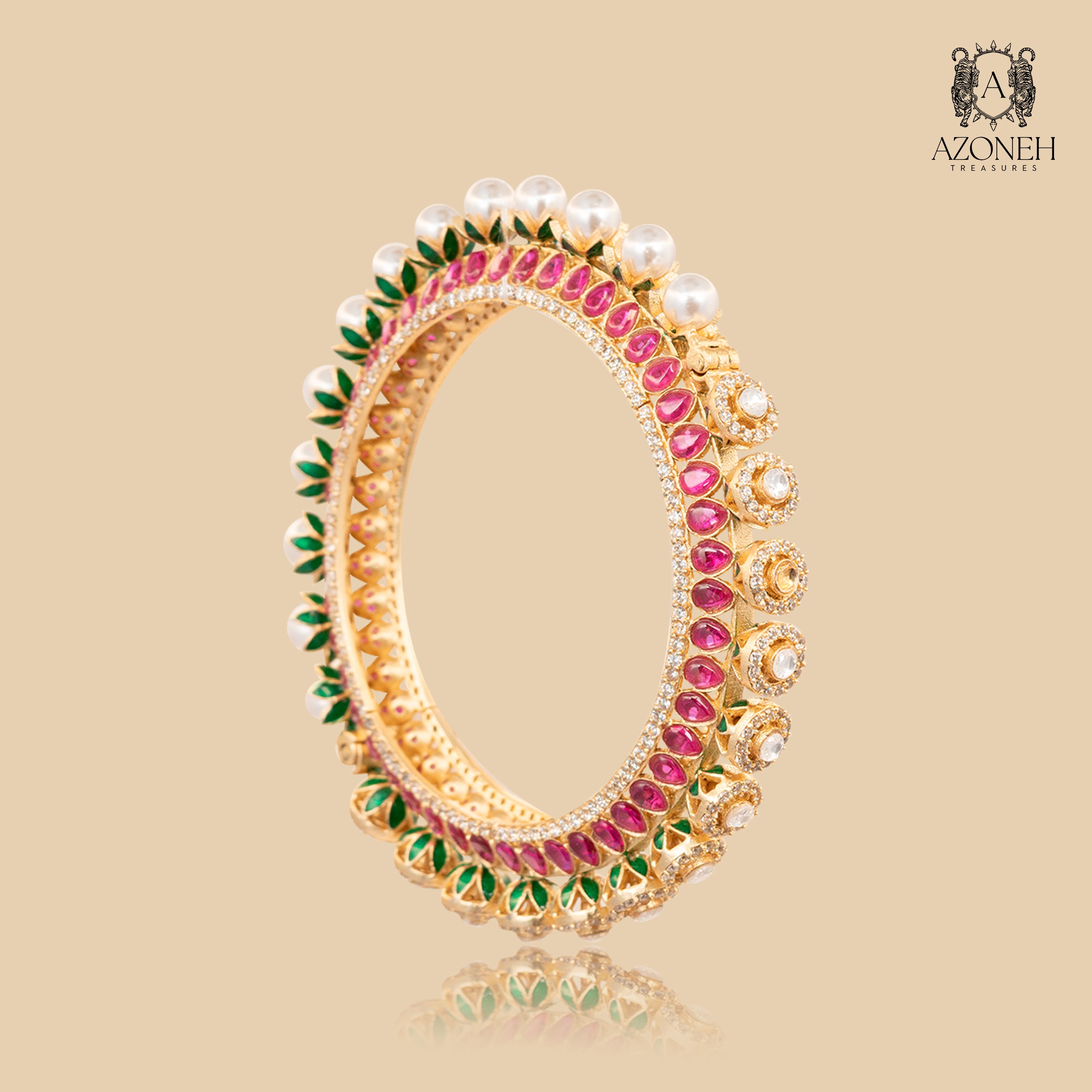 Saumya Pearl Gilded Bangles
