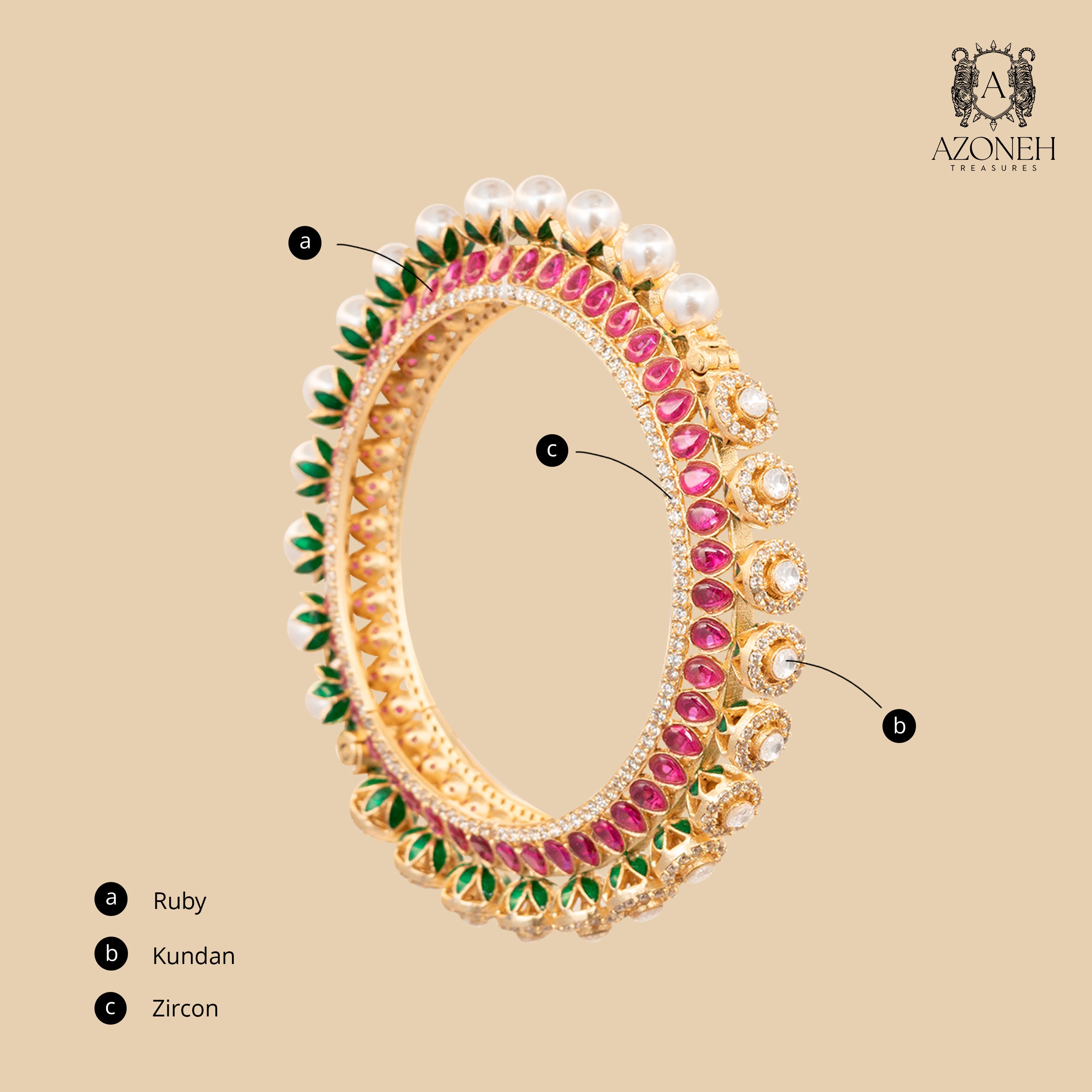 Saumya Pearl Gilded Bangles