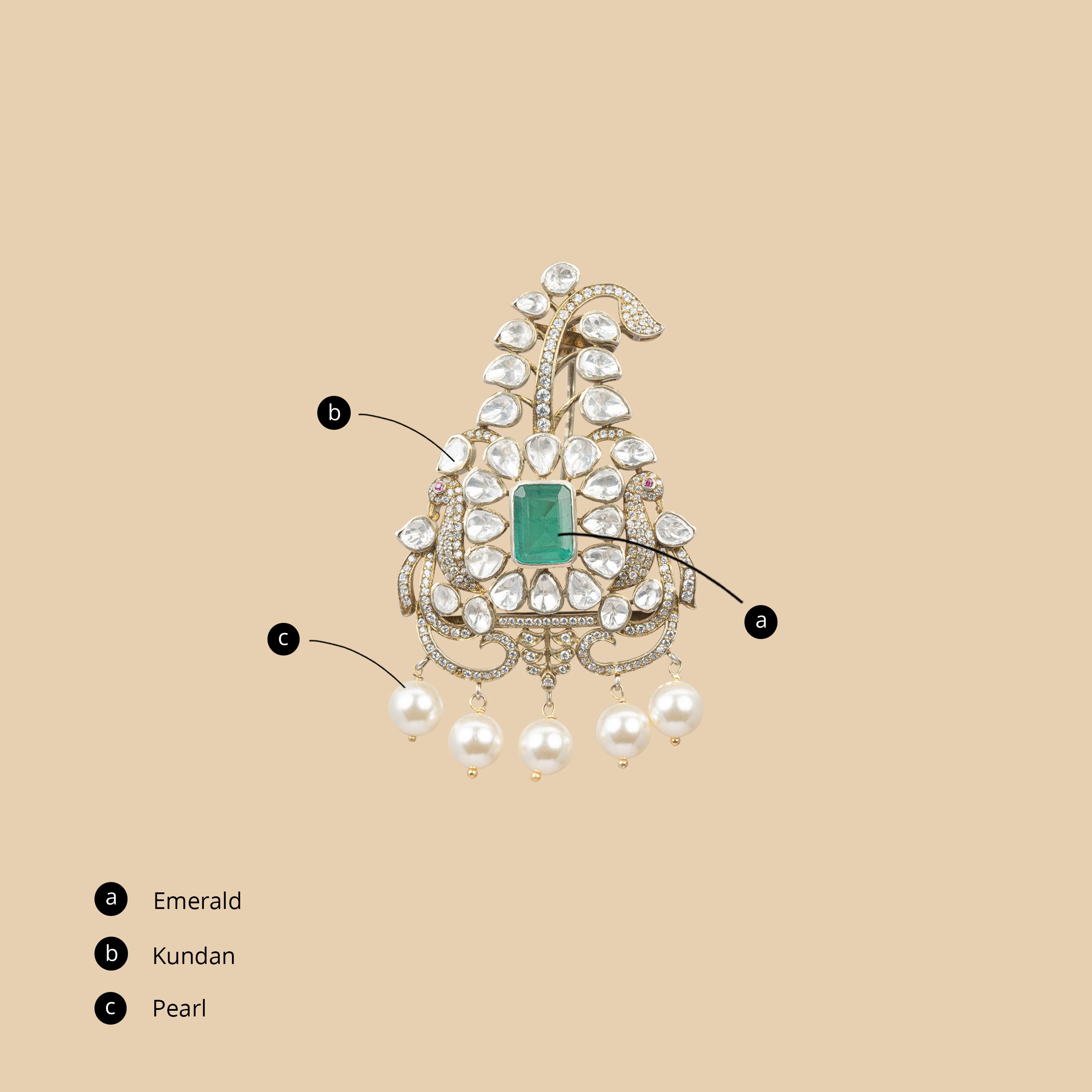 Kundan Heritage Brooch