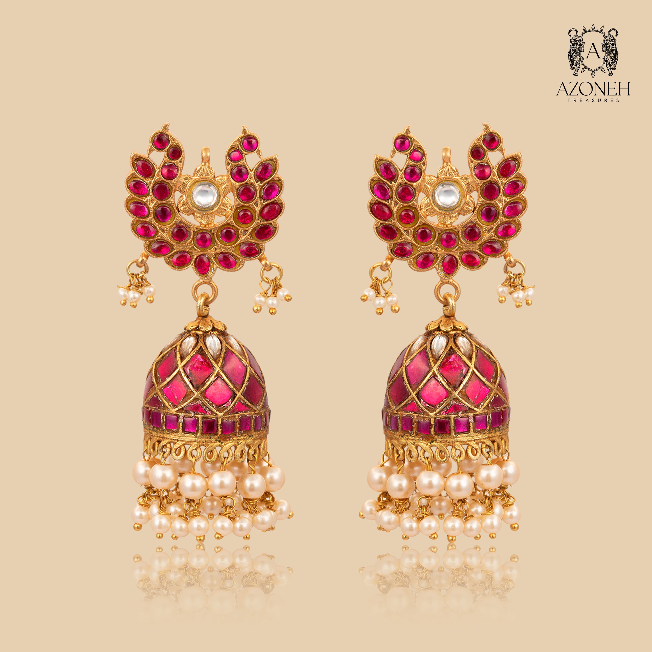 Ruby Pearl Bloom Earring