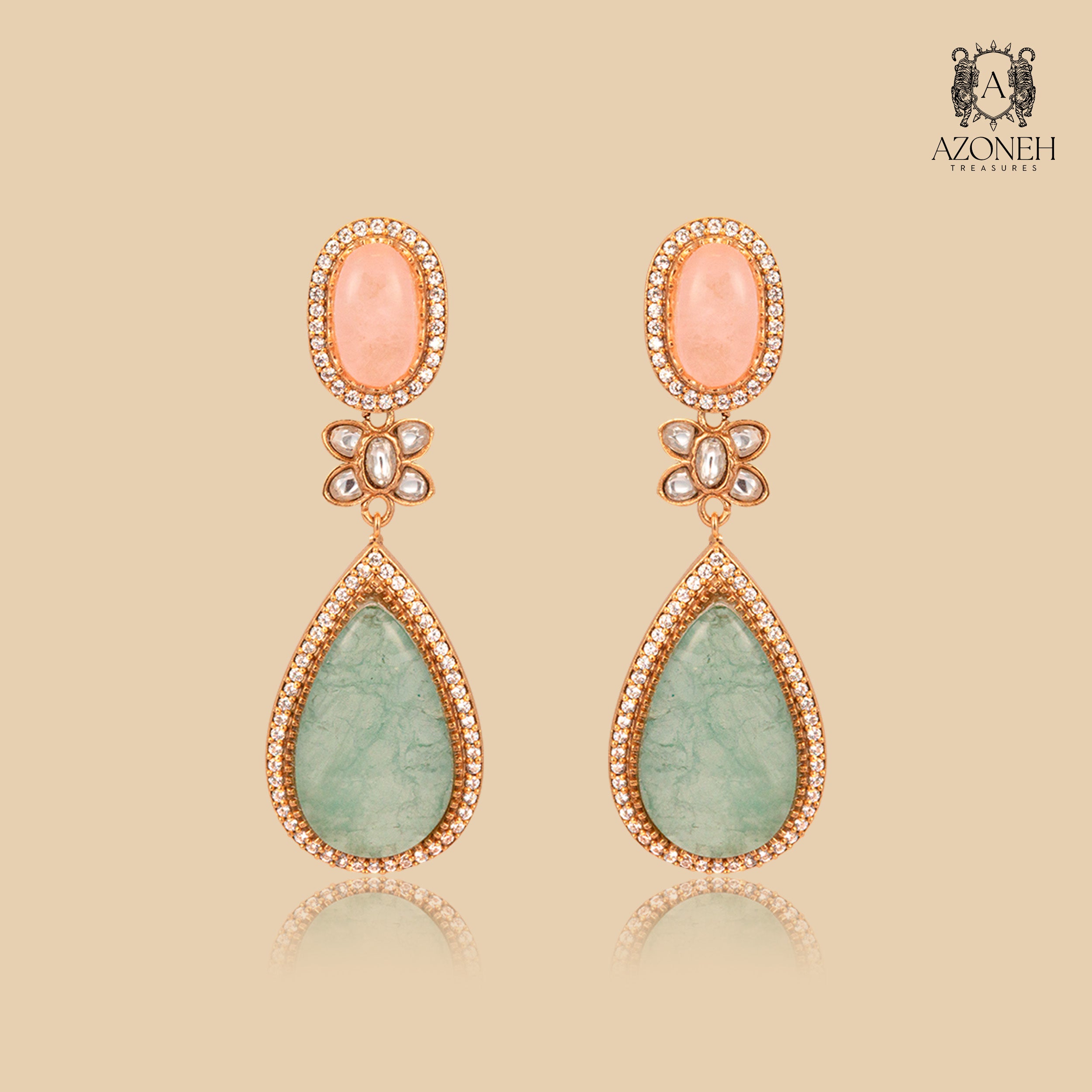 Rose Mint Harmony Necklace (With Earrings)