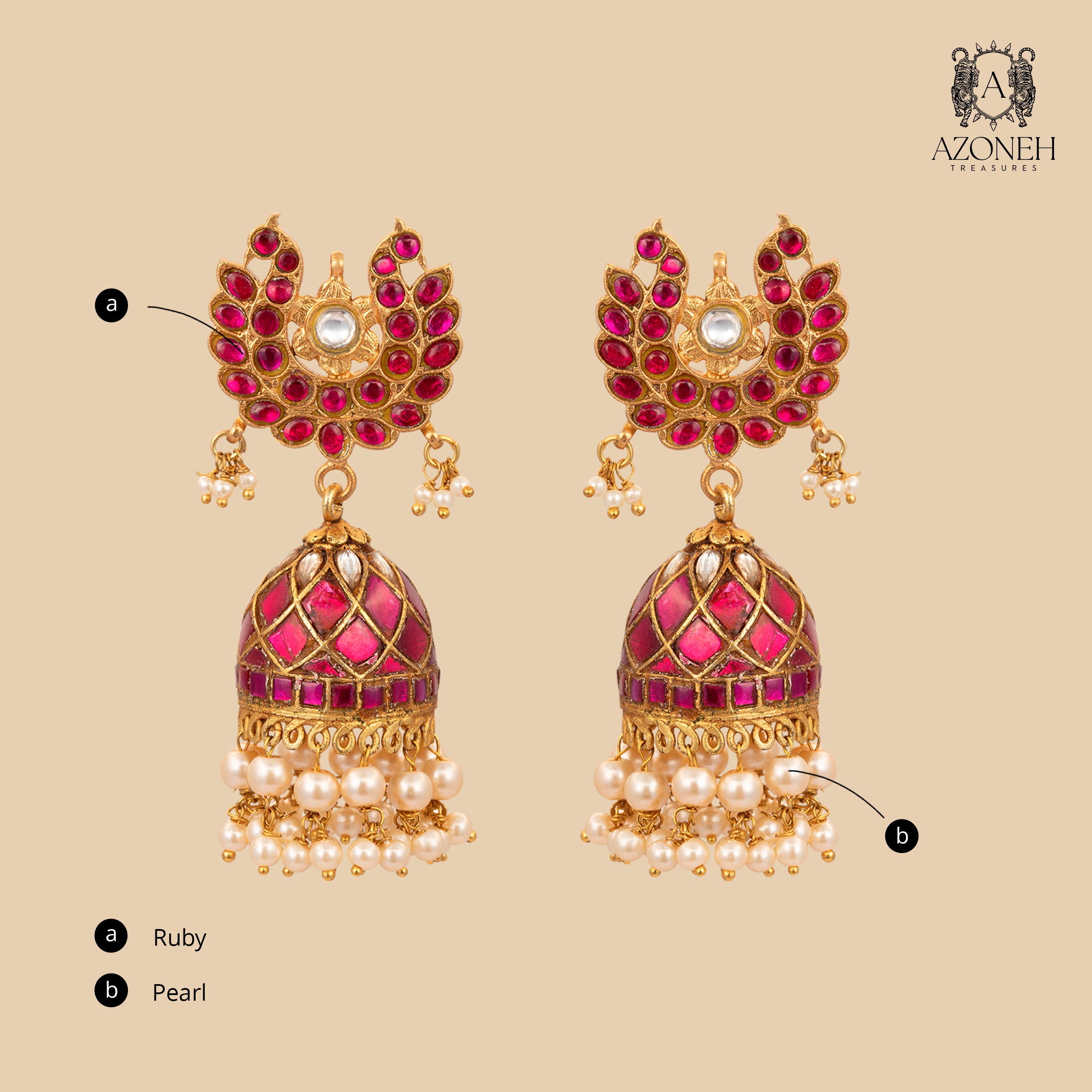 Ruby Pearl Bloom Earring