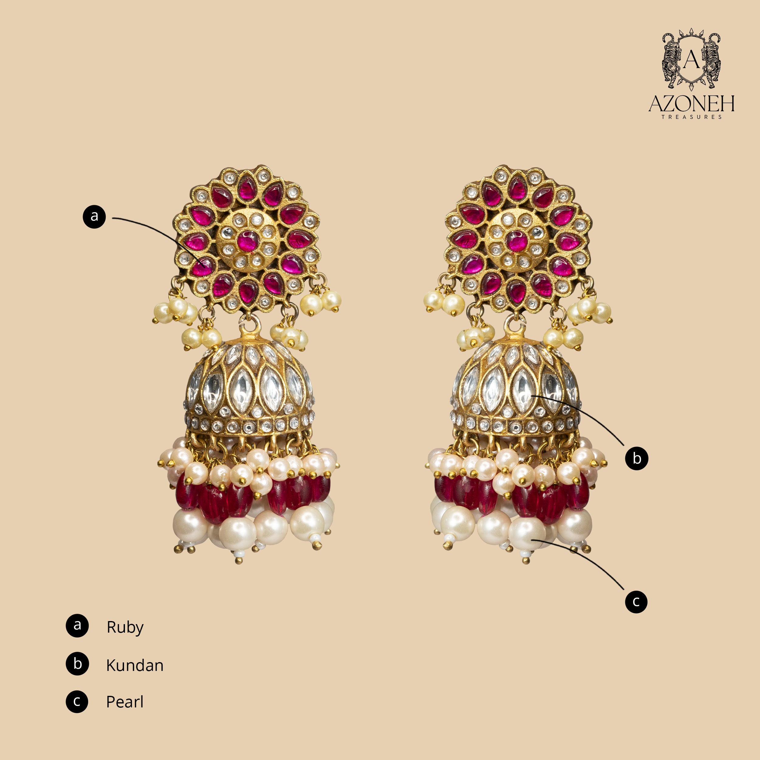 Laal Jharna Earrings