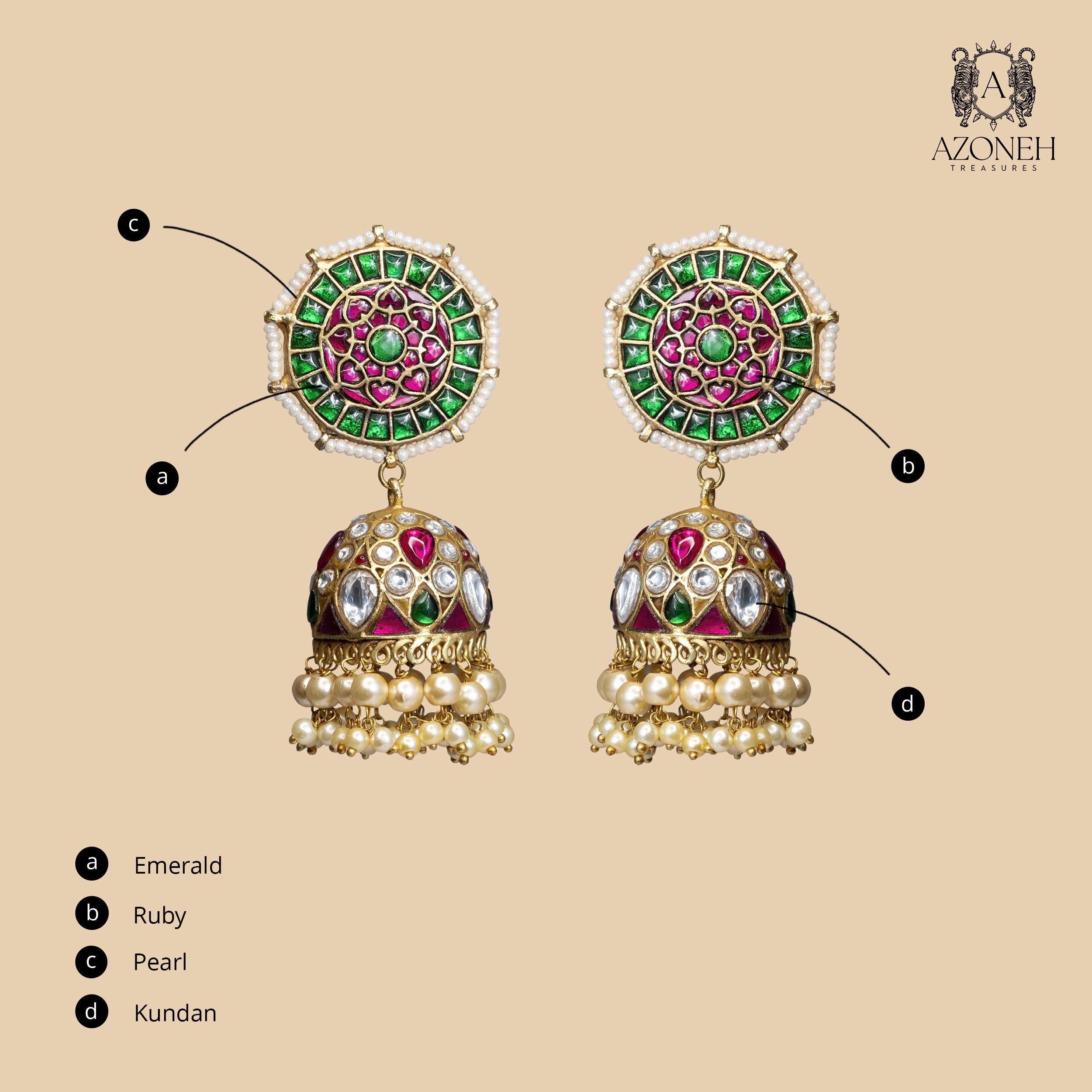 Begum-e-Rang Jhumkas
