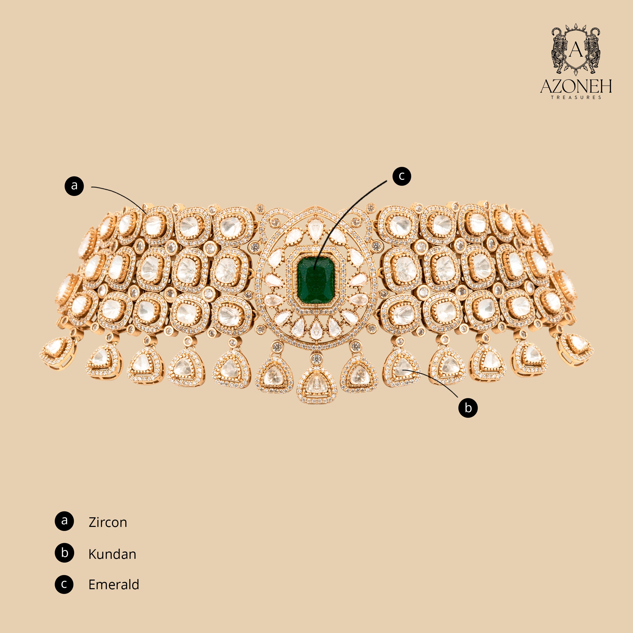 Sabz Taj Choker (with Earrings)