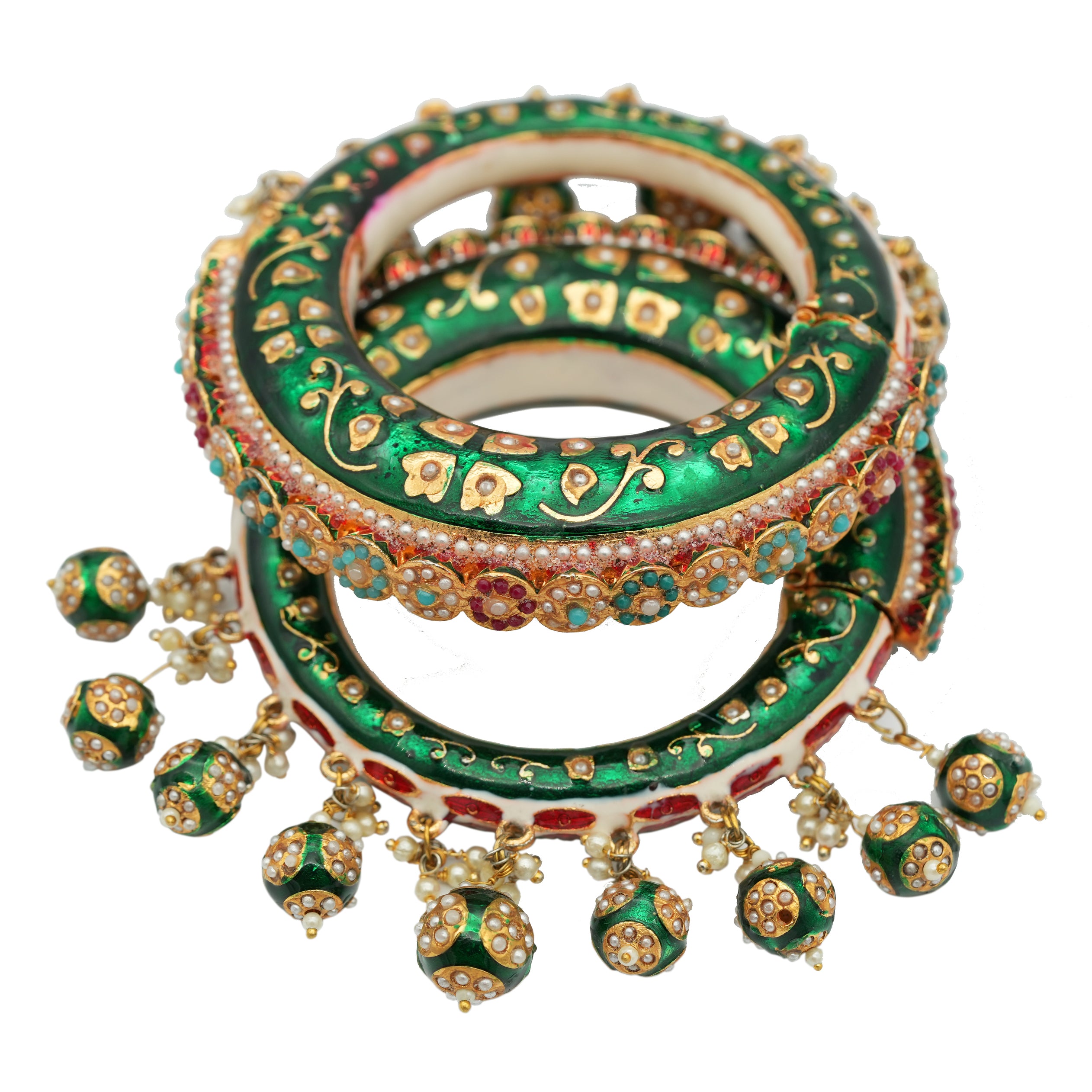 Vibrant colored kada with variety of gems