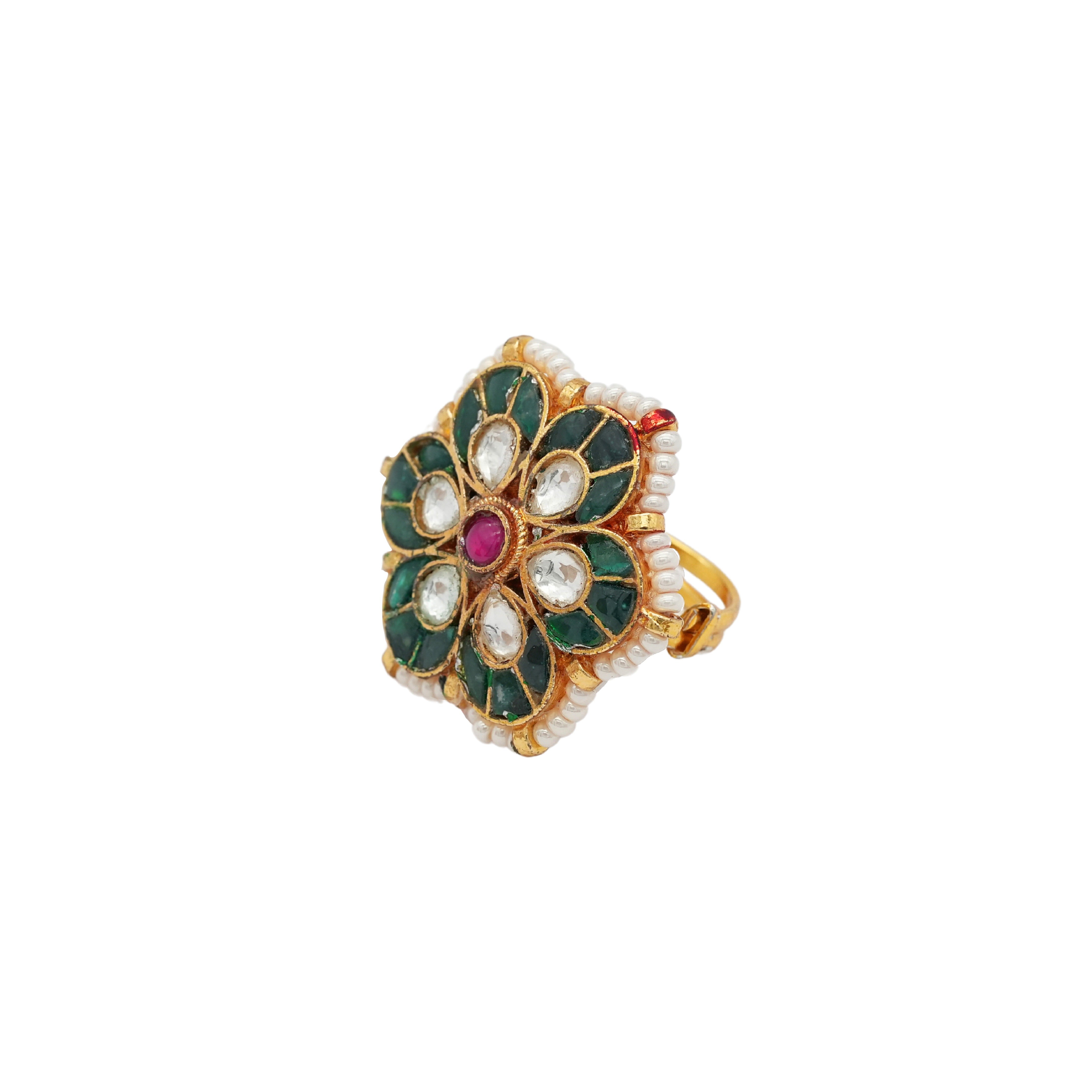 Ruby Emerald garden Ring