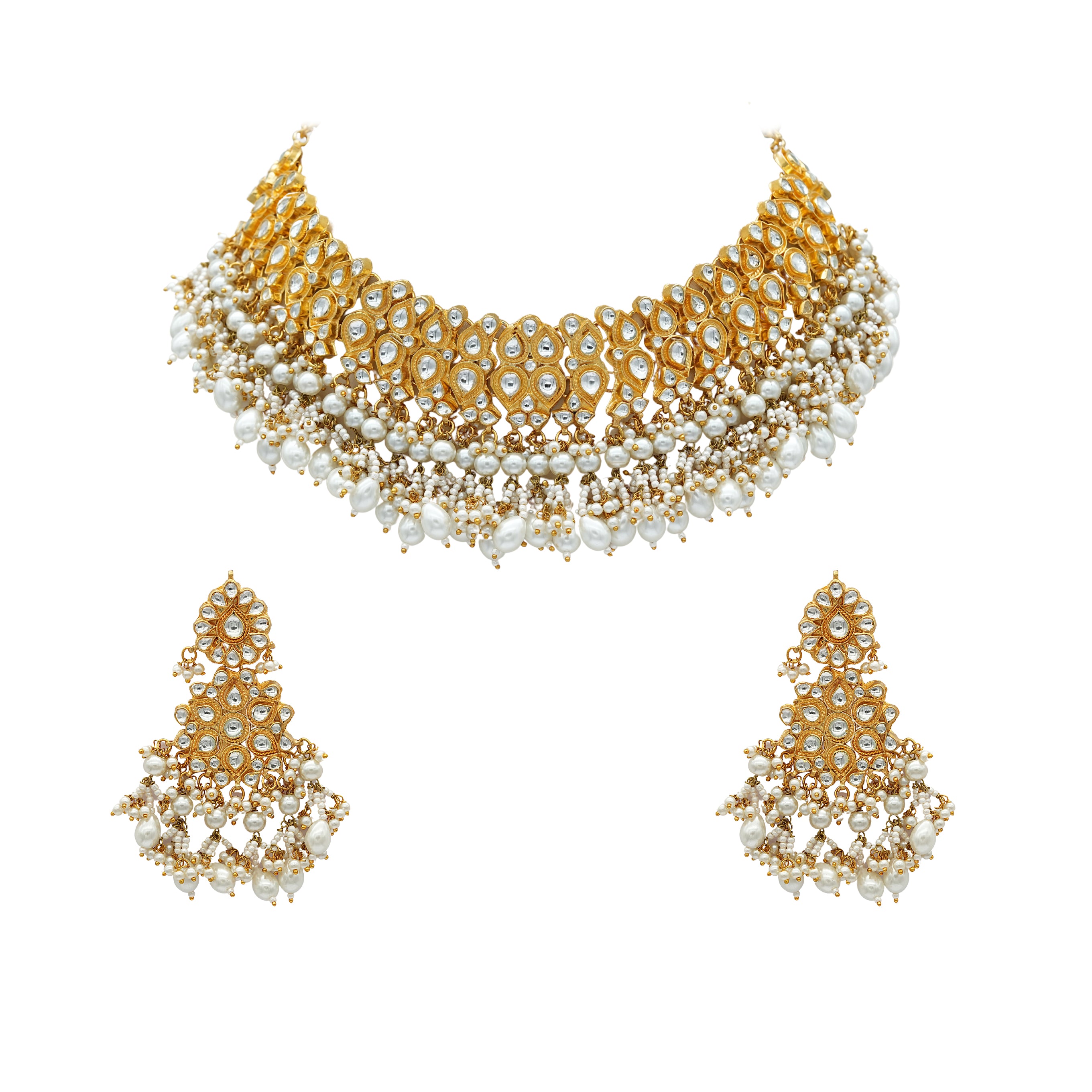 Kundan set with beads and angelic pearls