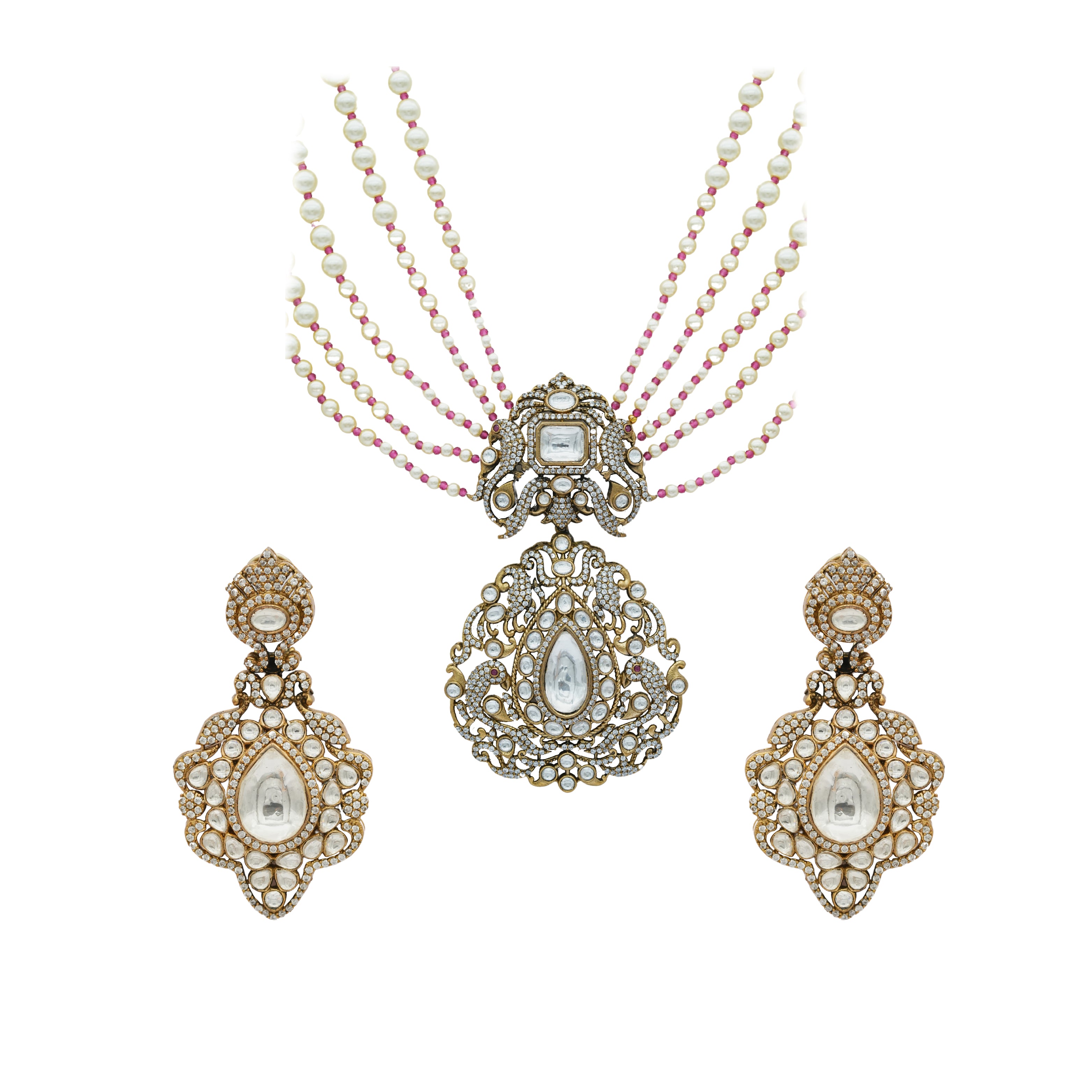 Kundan Set with moissanites and pearls