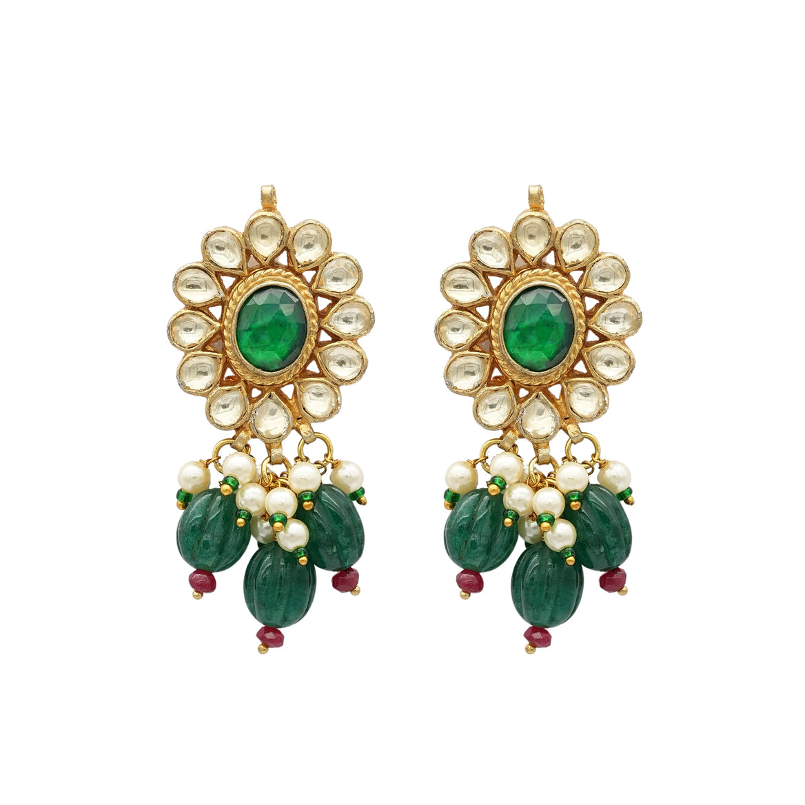 Kundan Set with emeralds and beads