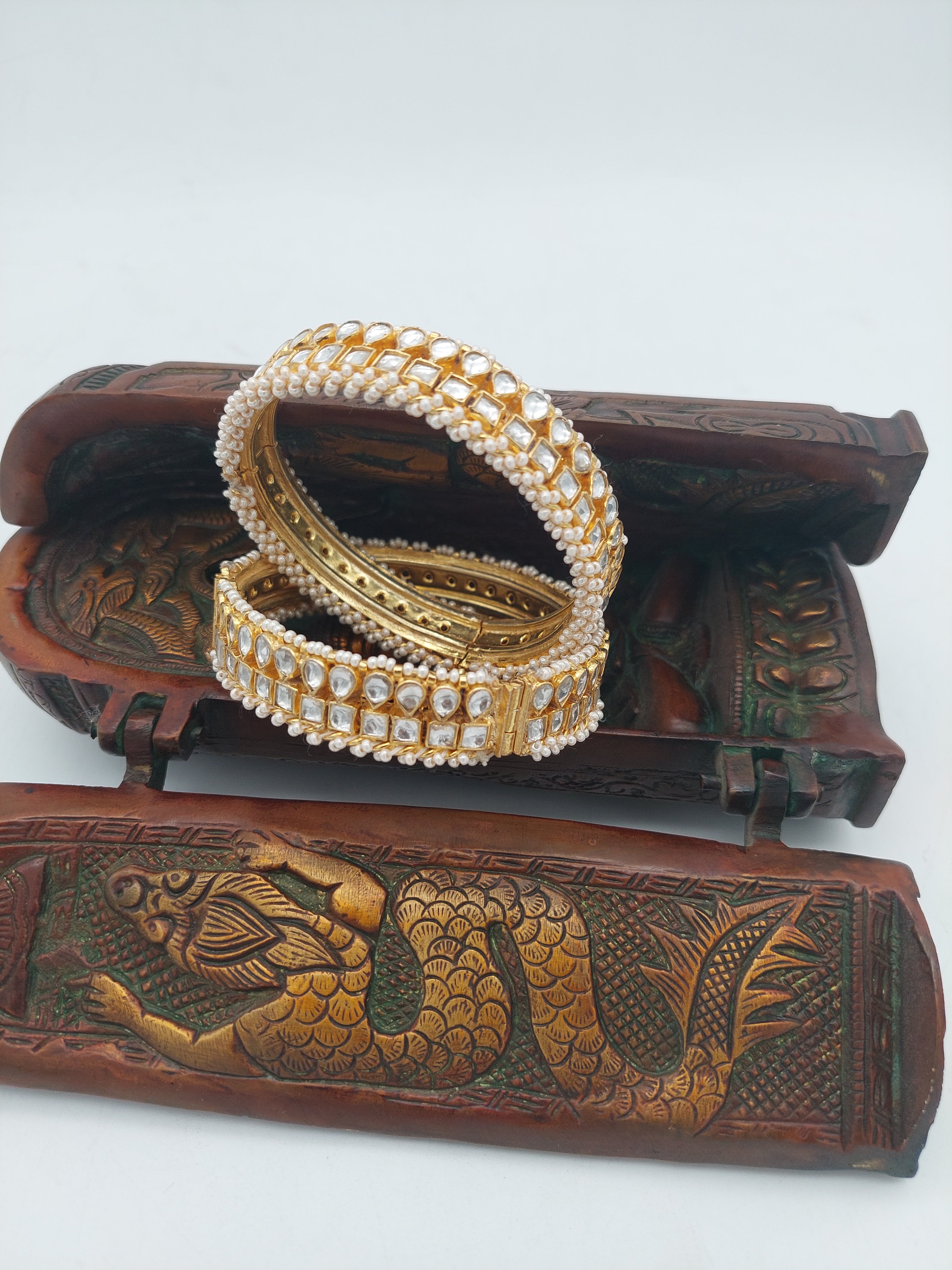 Harmony Pearl Kundan Bangles