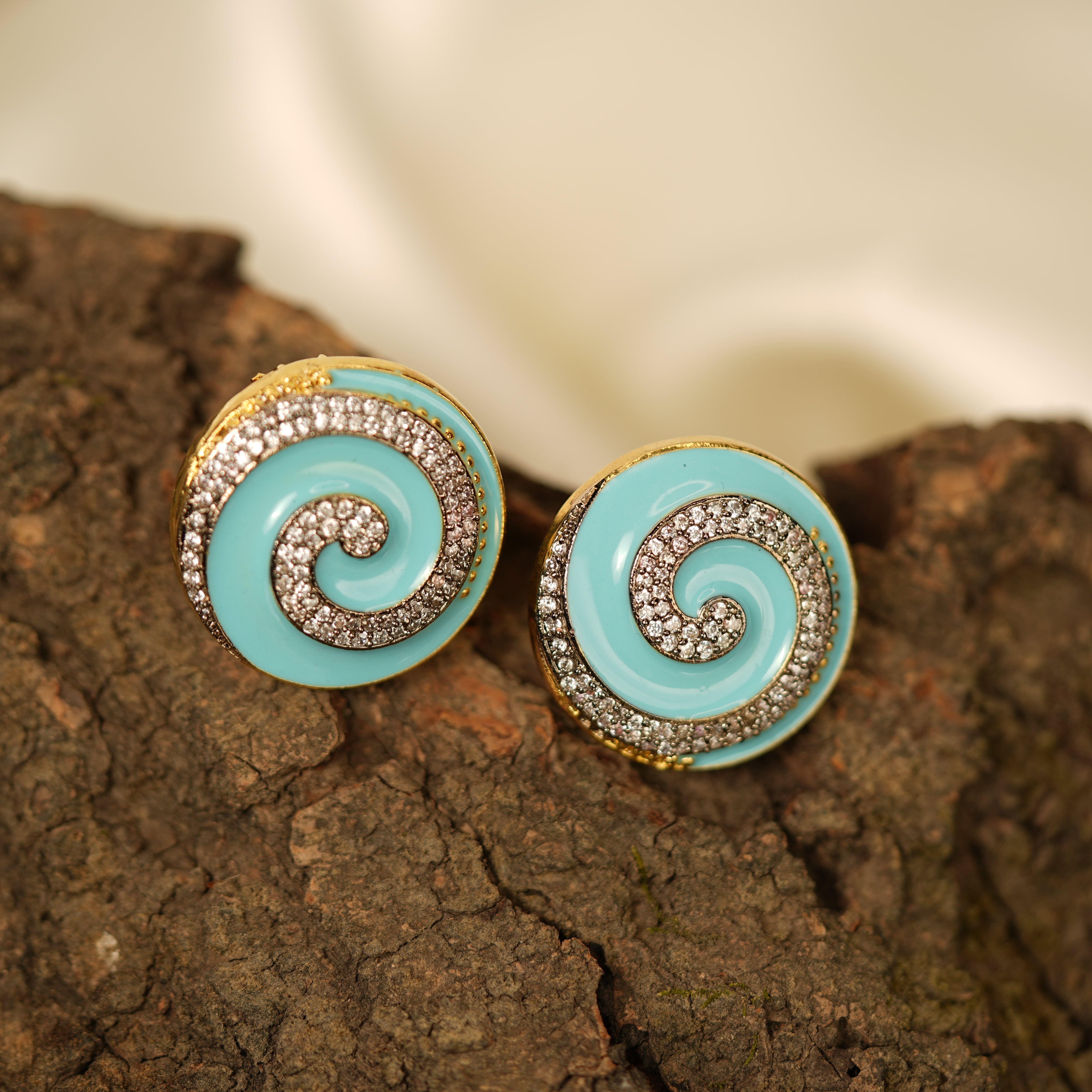 Enamel Firoza studded Earrings