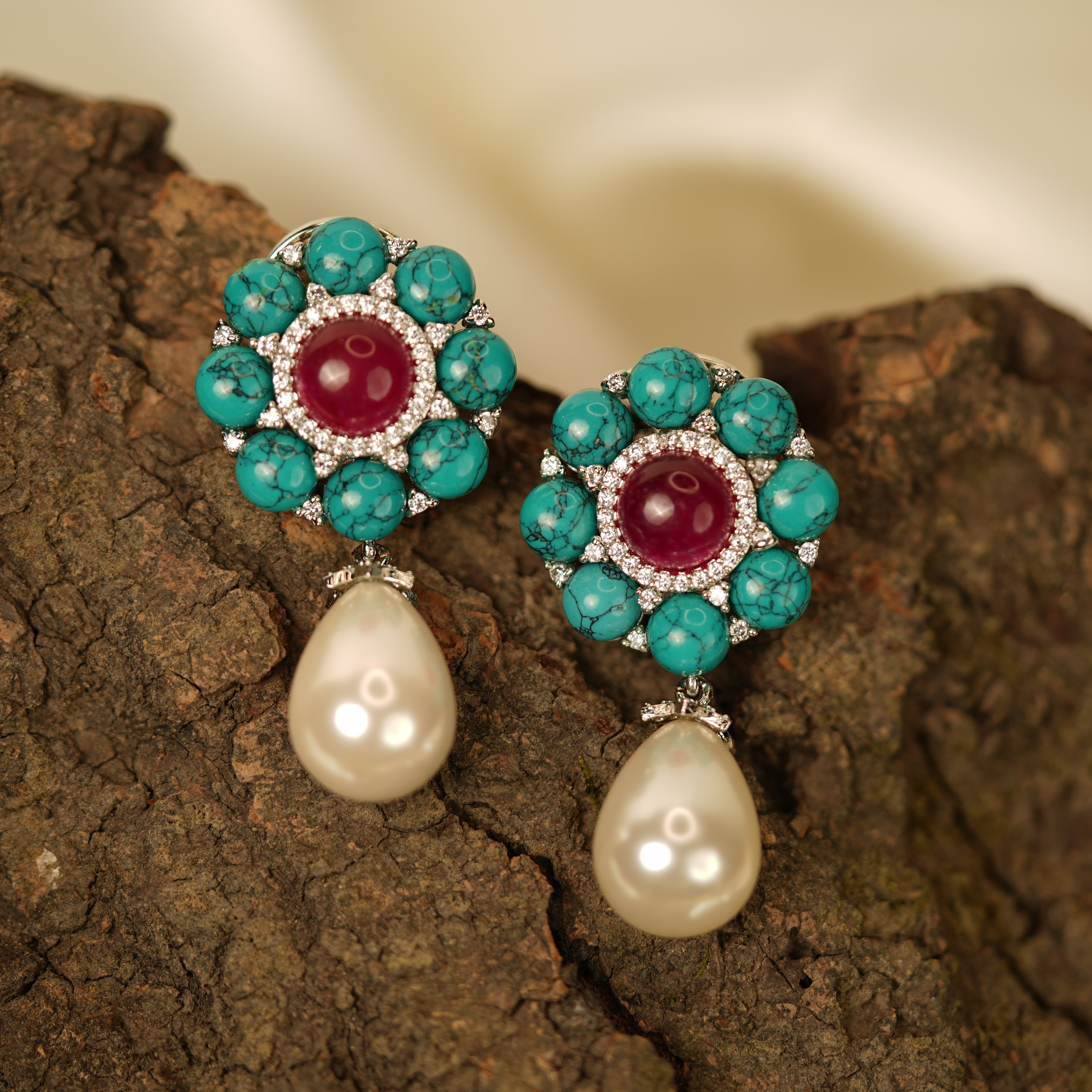 Water Pearl Firoza Earrings