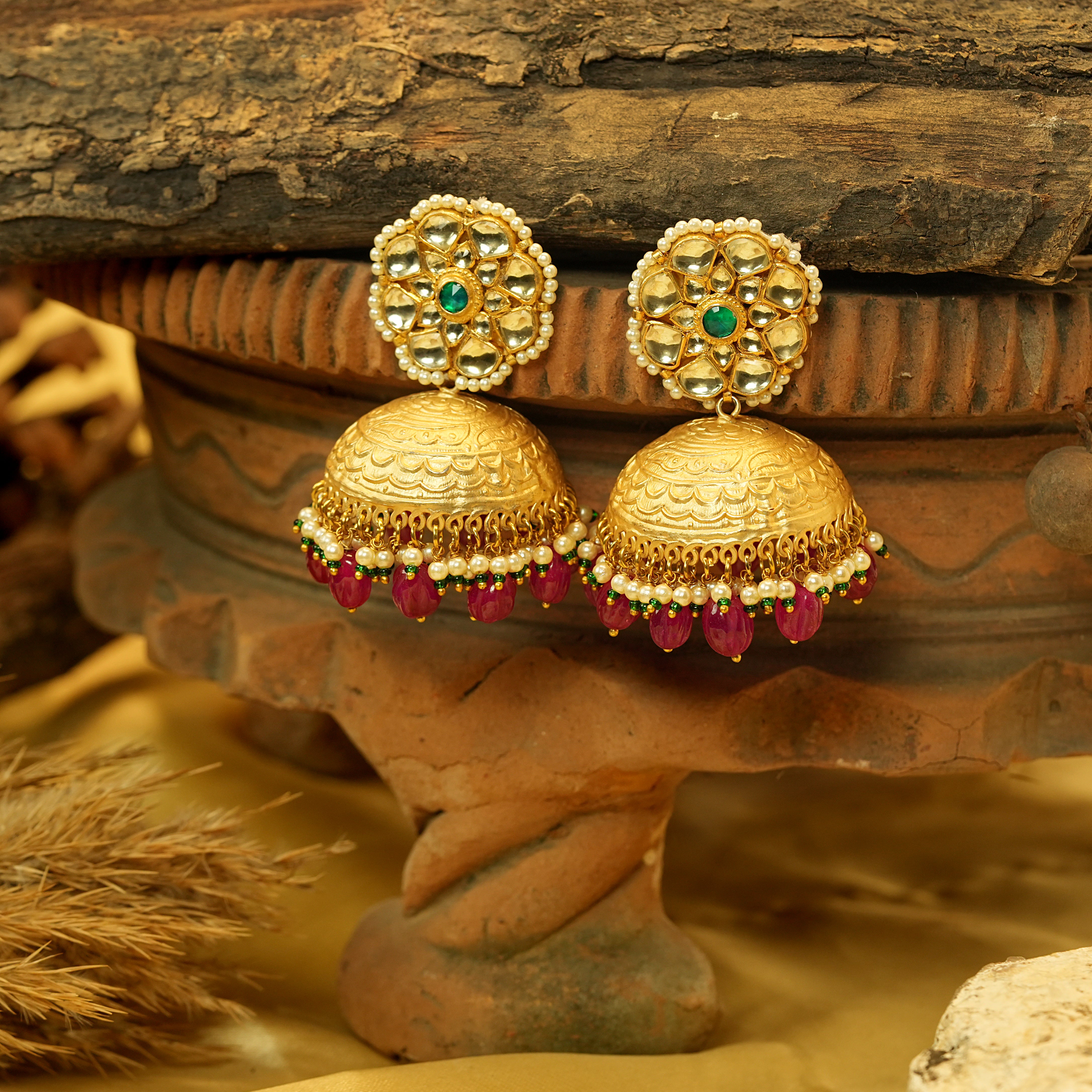 Golden hour Jhumki Earrings