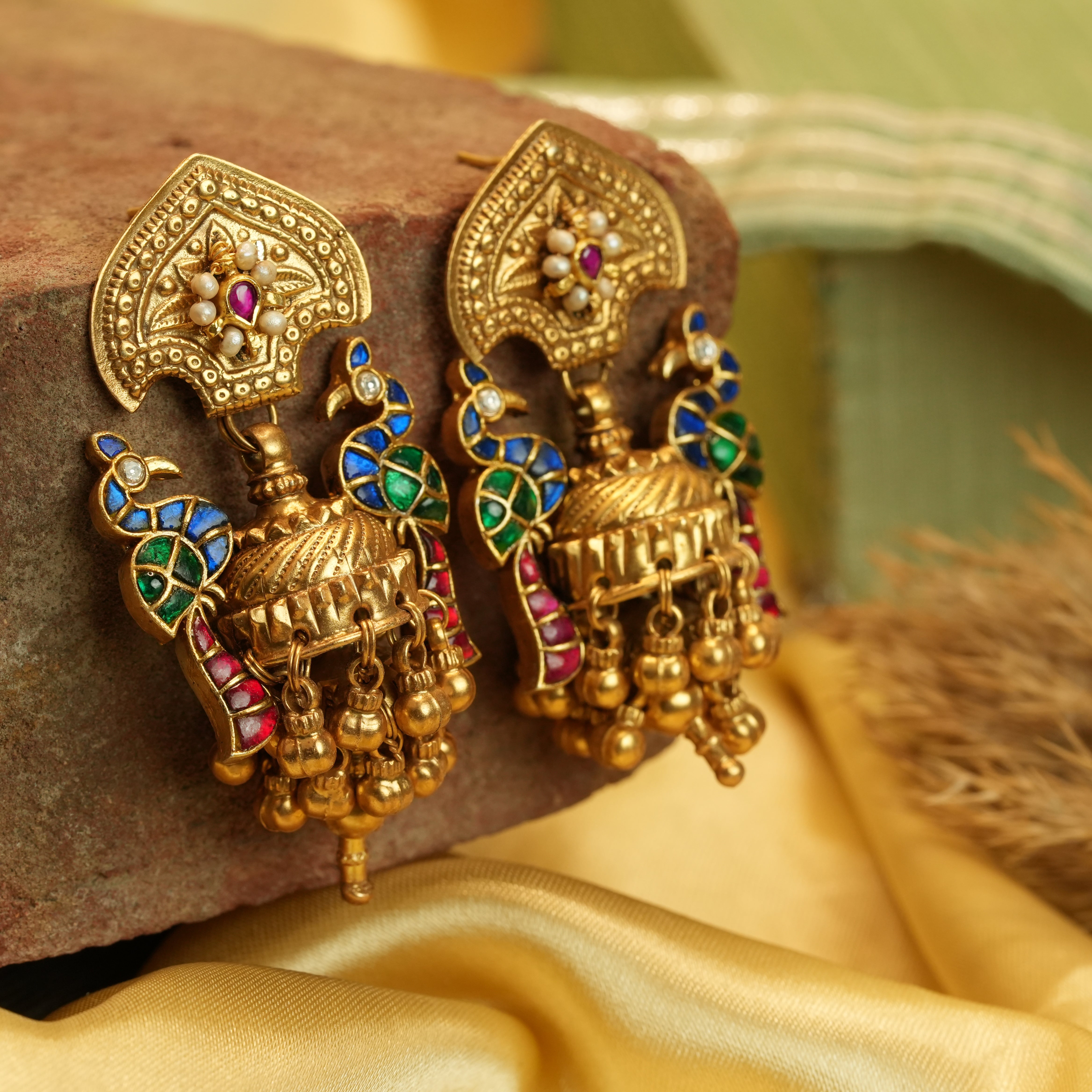 Feathered Symphony Jhumki  Earrings