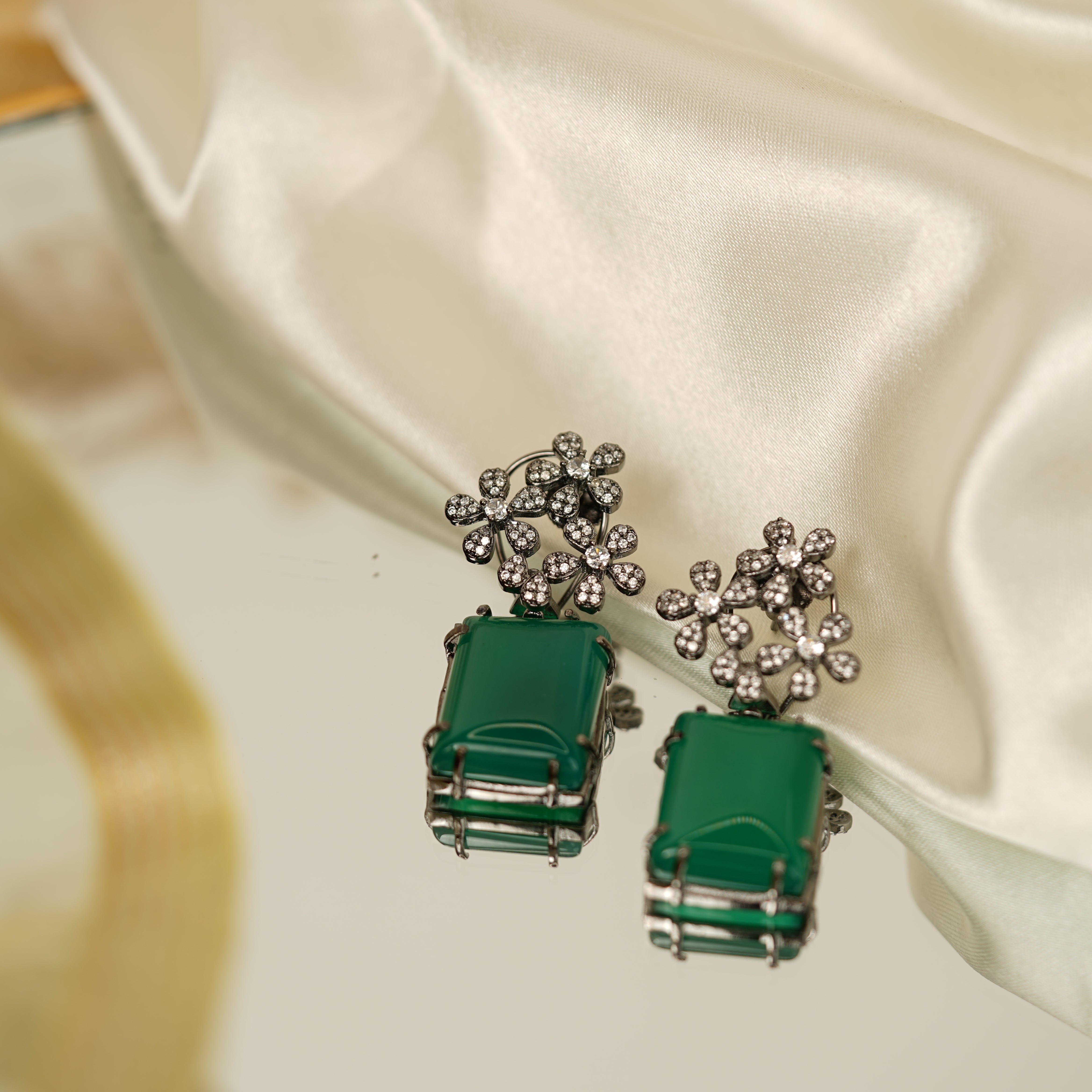 Polished Emerald Earrings