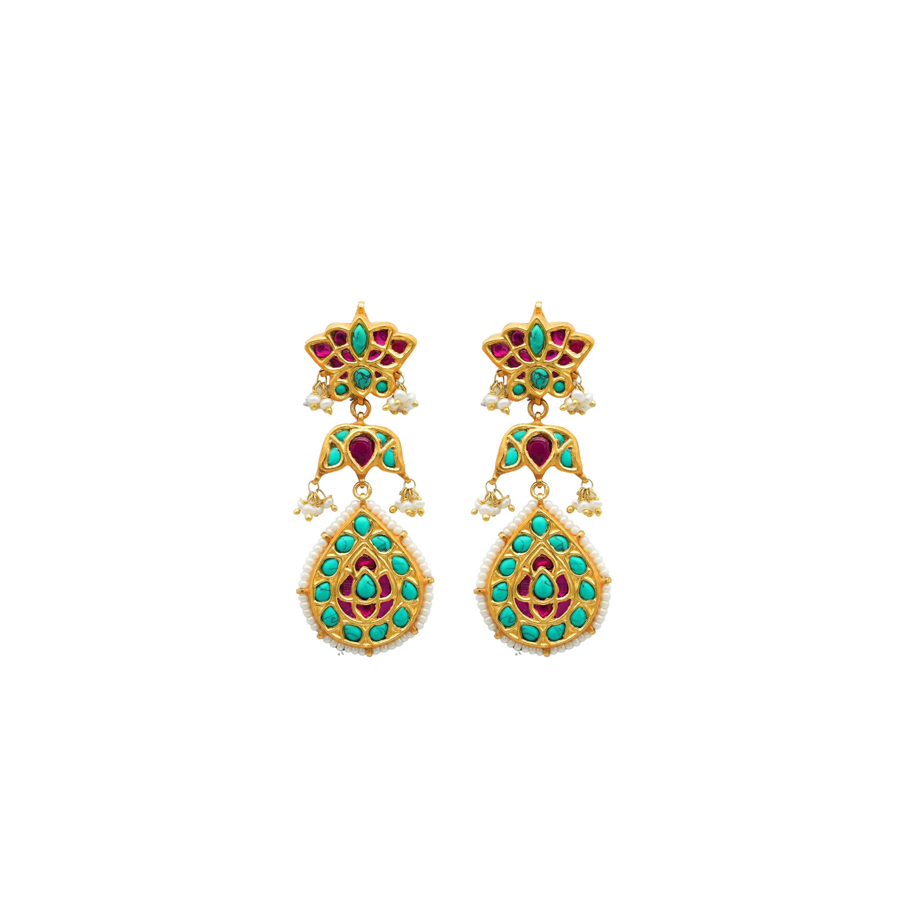 Firoza Lotus Earrings