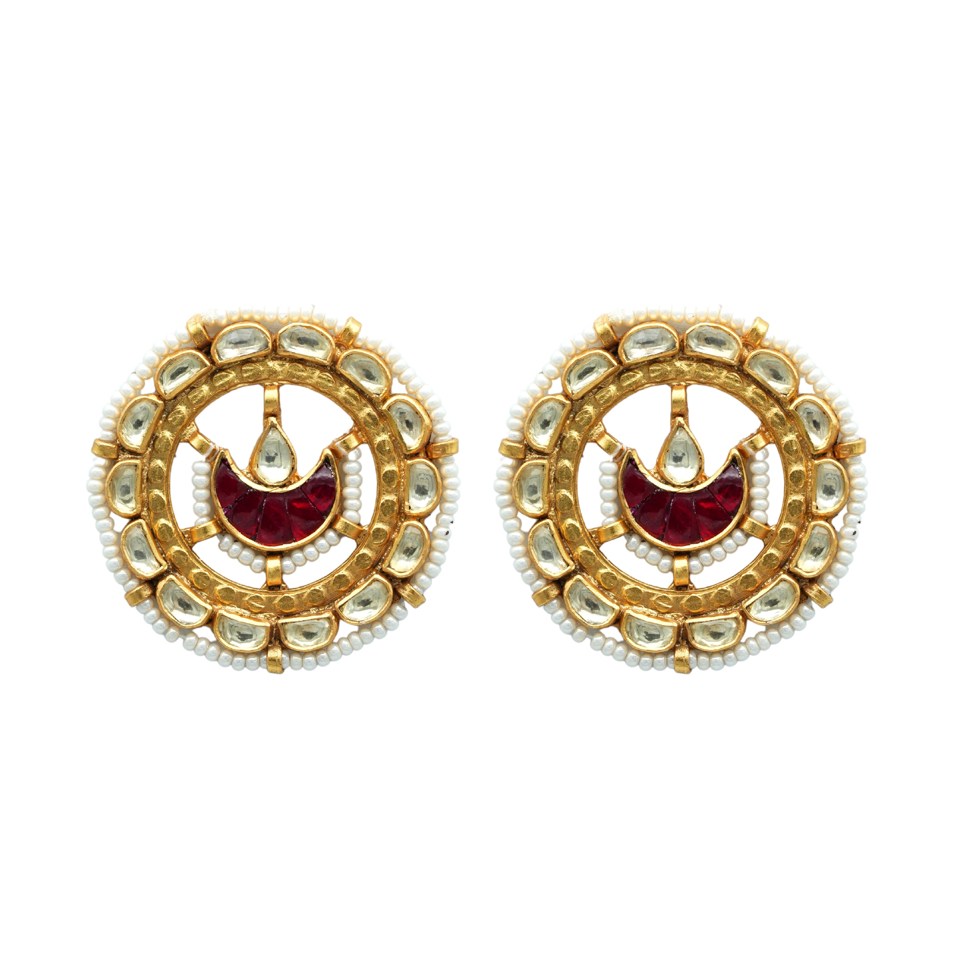 Crescent Ruby studs