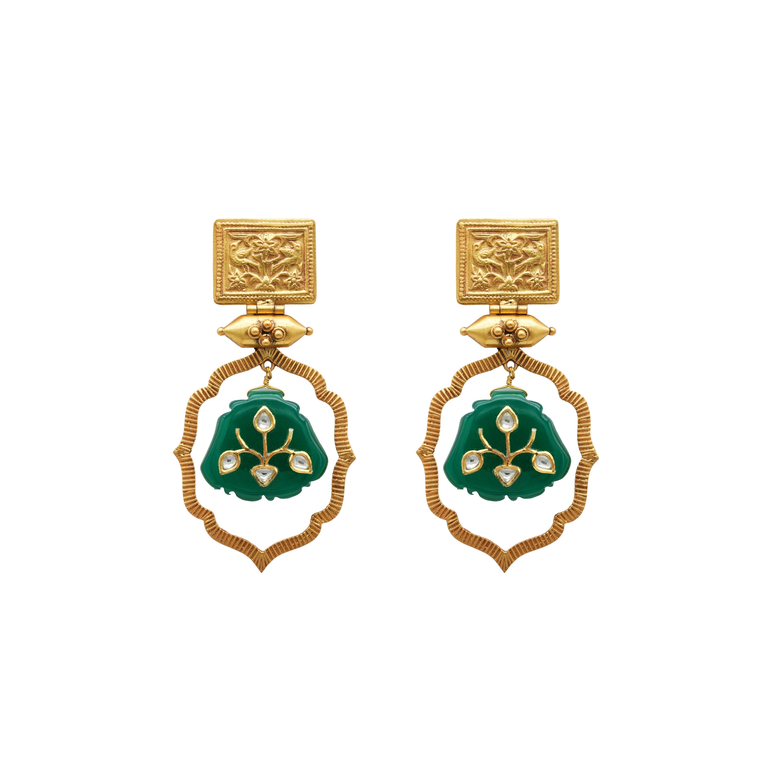 Lamina kundan earrings