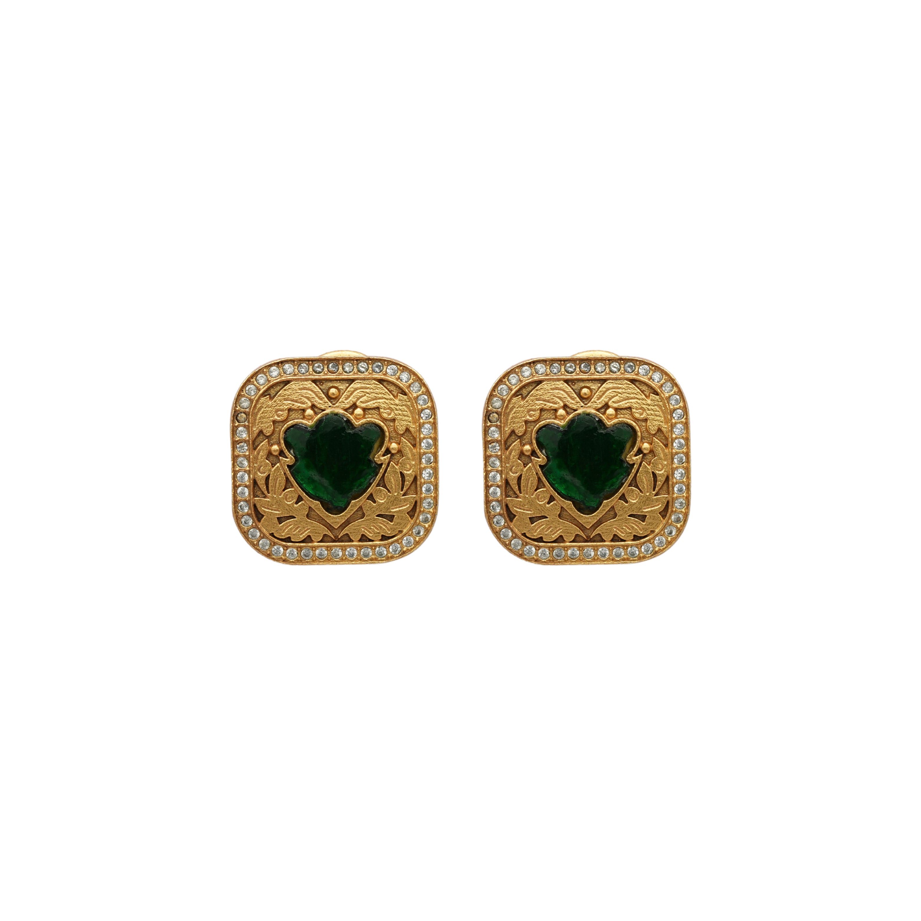 Scripture Emerald hues studs