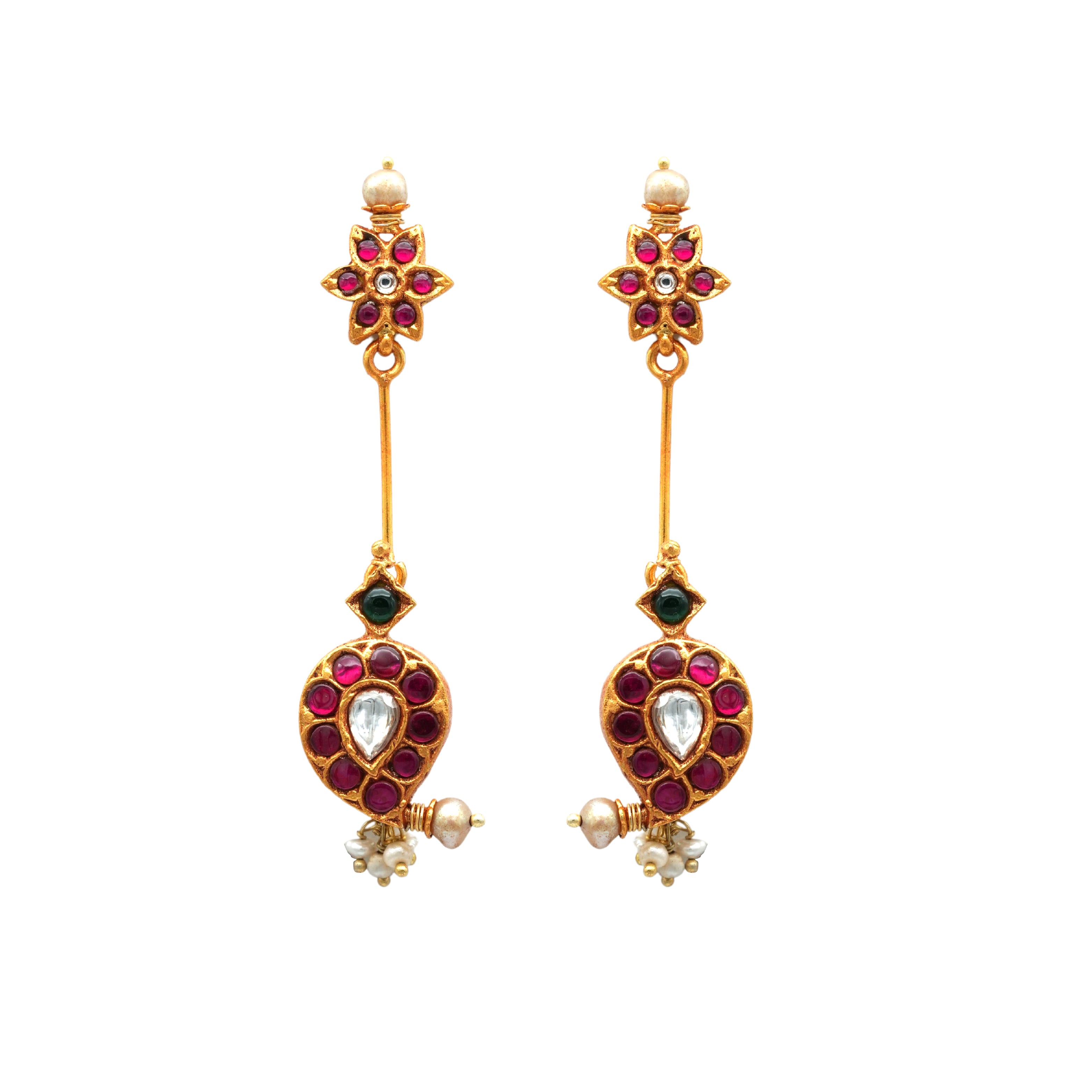 Ruby kundan Danglers