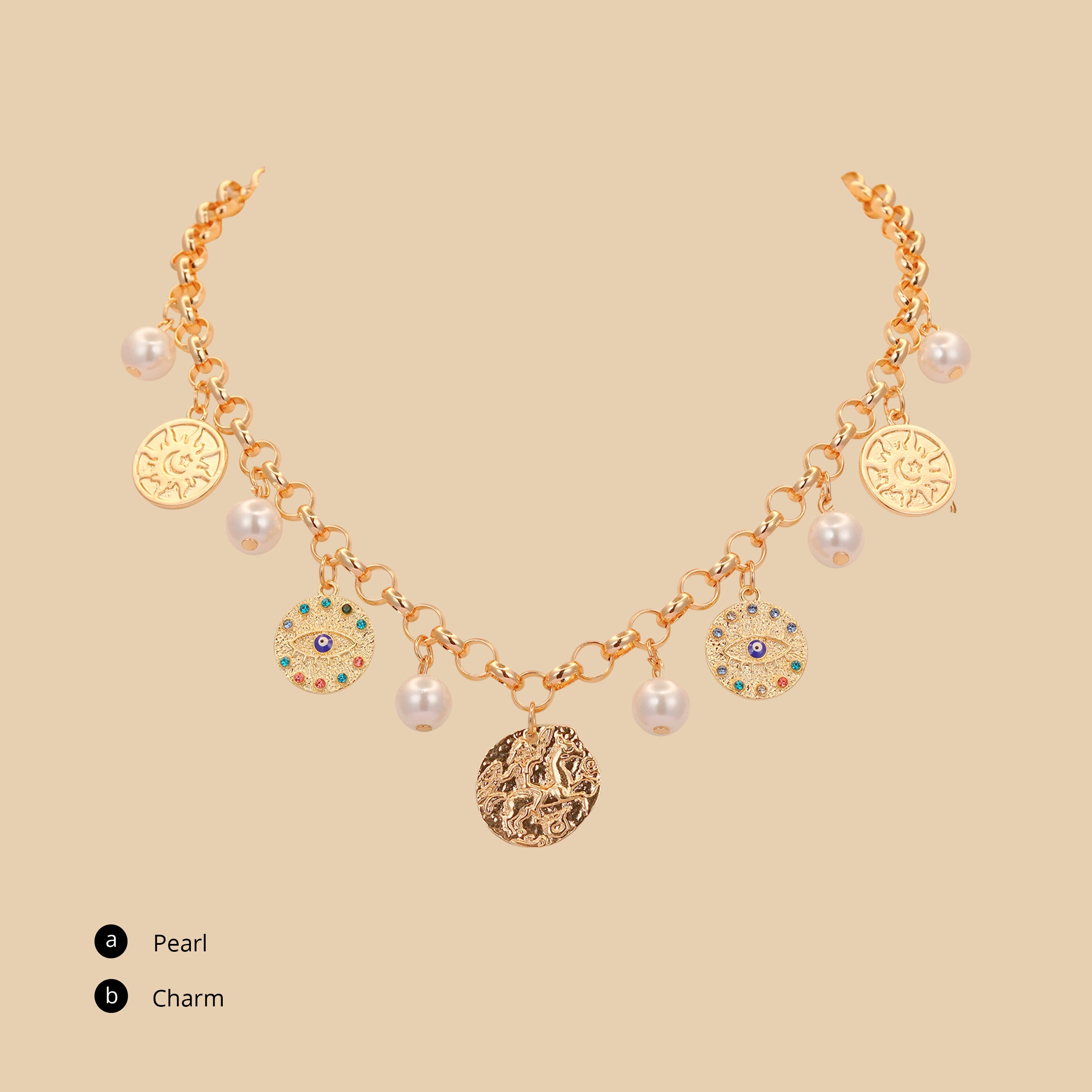 Luna Charm Cascade Necklace