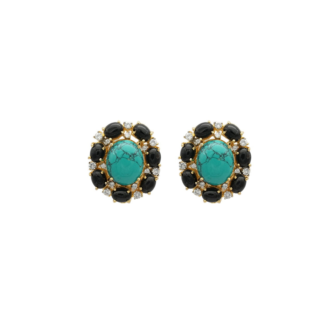 Turquoise Tryst Stud Charms Earrings