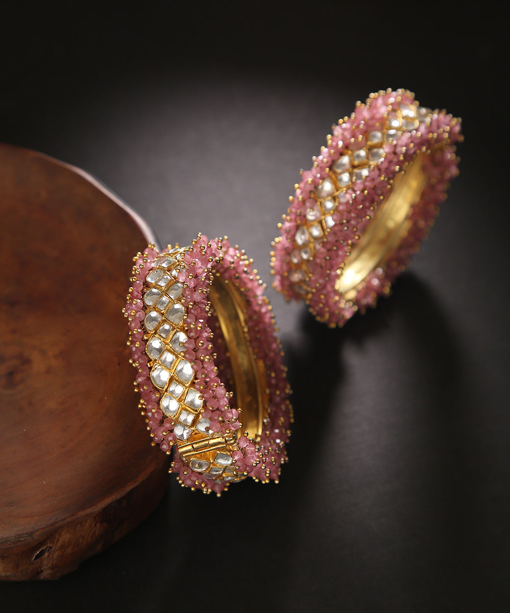 Tarazi_Bangles_With_Kundan_And_Pink_Stones_Handcrafted_in_Pure_Silver
_Silver Tribe_01