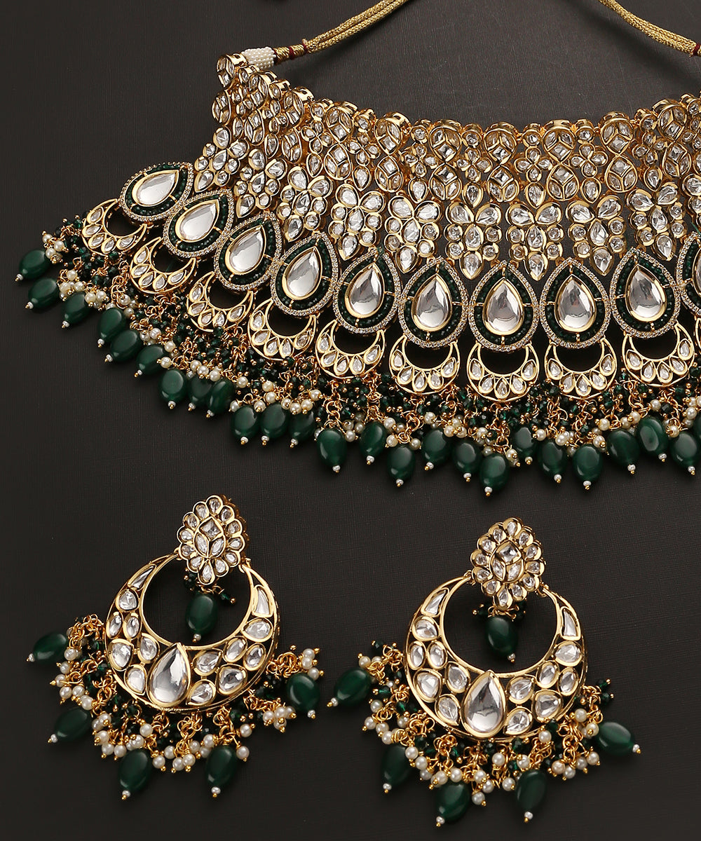 Gufrana_Handcrafted_Pure_Silver_Necklace_Set_With_kundan_And_Melons_Silver Tribe_03